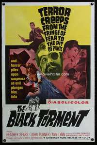 a038 BLACK TORMENT one-sheet movie poster '64 terror creeps to pit of panic!