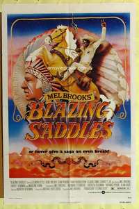 a039 BLAZING SADDLES one-sheet movie poster '74 classic Mel Brooks!