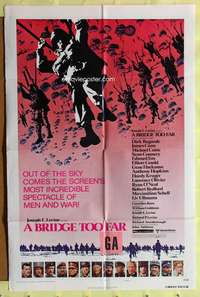 a049 BRIDGE TOO FAR style B one-sheet movie poster '77 Michael Caine, Connery