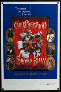 a051 BRONCO BILLY advance one-sheet movie poster '80 Eastwood, Huyssen art!