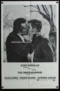 a052 BROTHERHOOD one-sheet movie poster '68 Kirk Douglas gives death kiss!