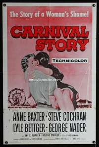 a063 CARNIVAL STORY one-sheet movie poster R60 Anne Baxter, Steve Cochran