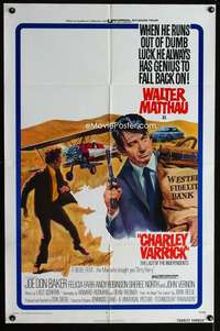 a068 CHARLEY VARRICK one-sheet movie poster '73 Walter Matthau, Don Siegel