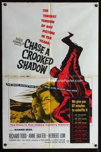 a070 CHASE A CROOKED SHADOW one-sheet movie poster '58 Anne Baxter, Todd