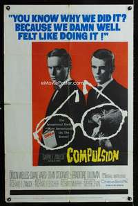 a084 COMPULSION one-sheet movie poster '59 Orson Welles, Richard Fleischer