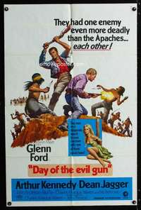 a090 DAY OF THE EVIL GUN one-sheet movie poster '68 Glenn Ford, Kennedy