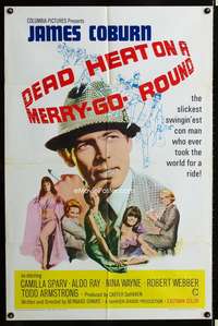a092 DEAD HEAT ON A MERRY-GO-ROUND one-sheet movie poster '66 James Coburn