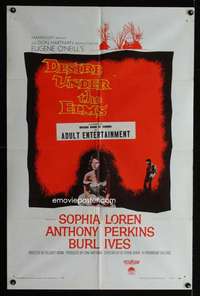 a098 DESIRE UNDER THE ELMS one-sheet movie poster '58 Sophia Loren, Perkins