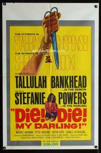a100 DIE DIE MY DARLING one-sheet movie poster '65 Bankhead, Hammer