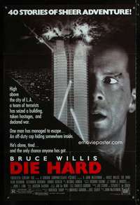 a101 DIE HARD one-sheet movie poster '88 Bruce Willis crime classic!