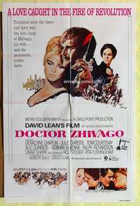 a104 DOCTOR ZHIVAGO int'l one-sheet movie poster R71 David Lean epic!