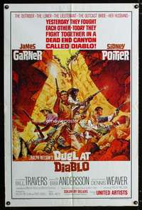 a112 DUEL AT DIABLO one-sheet movie poster '66 Sidney Poitier, James Garner