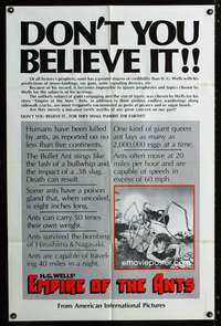 a120 EMPIRE OF THE ANTS facts one-sheet movie poster '77 don't believe it!