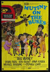 a330 MUTINY ON THE BUSES English one-sheet movie poster '72 Hammer, English