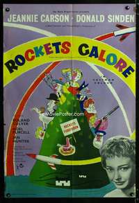 a401 ROCKETS GALORE English one-sheet movie poster '57 Donald Sinden