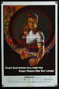 a129 EVERY WHICH WAY BUT LOOSE one-sheet movie poster '78 Clint Eastwood