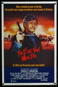 a132 EVIL THAT MEN DO one-sheet movie poster '84 tough guy Charles Bronson!