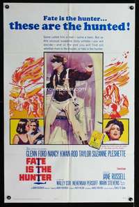 a143 FATE IS THE HUNTER one-sheet movie poster '64 Glenn Ford, Nancy Kwan