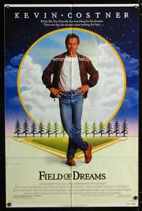 a147 FIELD OF DREAMS one-sheet movie poster '89 Kevin Costner, baseball!