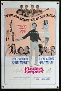 a149 FINDERS KEEPERS one-sheet movie poster '67 English rock & roll!