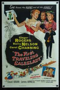 a153 FIRST TRAVELING SALESLADY one-sheet movie poster '56 Ginger Rogers