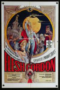 a160 FLESH GORDON one-sheet movie poster '74 sexploitation sci-fi spoof!