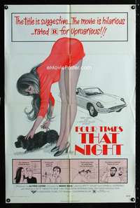 a174 FOUR TIMES THAT NIGHT one-sheet movie poster '72 Mario Bava comedy!