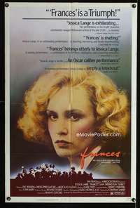 a175 FRANCES one-sheet movie poster '82 Jessica Lange as Frances Farmer!