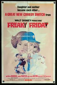 a178 FREAKY FRIDAY one-sheet movie poster '77 Jodie Foster, Disney!