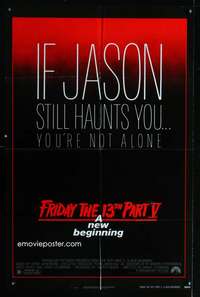 a181 FRIDAY THE 13th 5 one-sheet movie poster '85 Corey Feldman, horror!