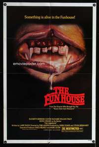 a184 FUNHOUSE teeth one-sheet movie poster '81 Tobe Hooper carnival horror!