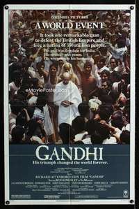 a188 GANDHI one-sheet movie poster '82 Ben Kingsley, Richard Attenborough