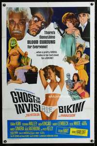 a192 GHOST IN THE INVISIBLE BIKINI one-sheet movie poster '66 Karloff