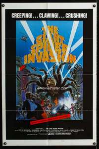 a194 GIANT SPIDER INVASION style B one-sheet movie poster '75 big bugs!