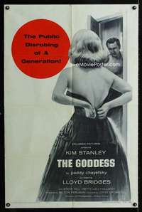 a198 GODDESS one-sheet movie poster '58 sexy Kim Stanley, Lloyd Bridges