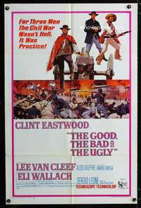 a202 GOOD, THE BAD & THE UGLY one-sheet movie poster '68 Clint Eastwood