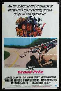 a206 GRAND PRIX one-sheet movie poster '67 James Garner, car racing!