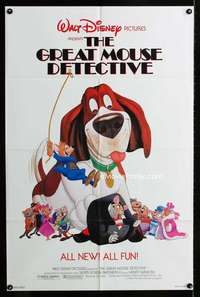 a212 GREAT MOUSE DETECTIVE one-sheet movie poster '86 Disney cartoon!