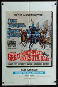 a213 GREAT NORTHFIELD MINNESOTA RAID one-sheet movie poster '72 Robertson