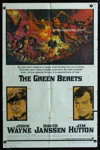 a217 GREEN BERETS one-sheet movie poster '68 John Wayne, David Janssen