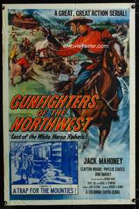a226 GUNFIGHTERS OF THE NORTHWEST Chap 1 one-sheet movie poster '54 serial!