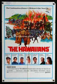 a239 HAWAIIANS one-sheet movie poster '70 Charlton Heston, James Michener