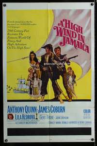 a250 HIGH WIND IN JAMAICA one-sheet movie poster '65 Anthony Quinn, Coburn