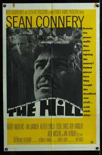 a251 HILL one-sheet movie poster '65 Sidney Lumet, Sean Connery