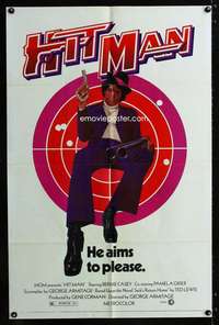a253 HIT MAN one-sheet movie poster '73 classic blaxploitation image!