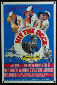 a254 HIT THE DECK one-sheet movie poster '55 Debbie Reynolds, Powell