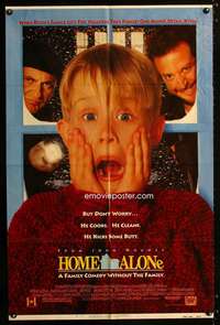 a256 HOME ALONE one-sheet movie poster '90 Macaulay Culkin, Stern, Pesci