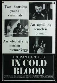 a266 IN COLD BLOOD Australian one-sheet movie poster '68 Robert Blake, Capote
