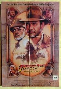 a272 INDIANA JONES & THE LAST CRUSADE int'l advance one-sheet movie poster '89