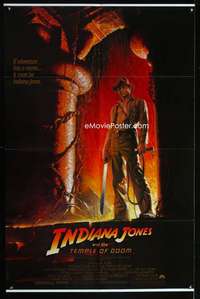 a273 INDIANA JONES & THE TEMPLE OF DOOM one-sheet movie poster '84 Ford